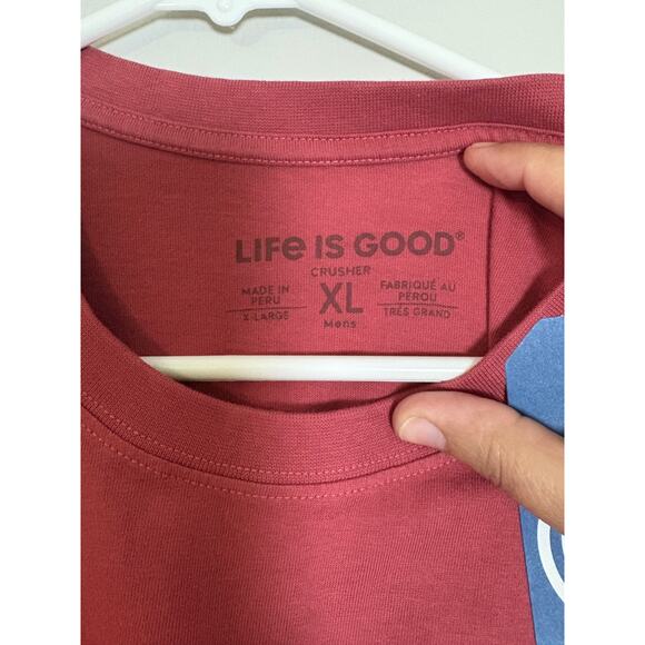 Life Is Good Men's XL Keep It Simple Pickleball Paddle Red Crusher Tee BNWT - Picture 3 of 4